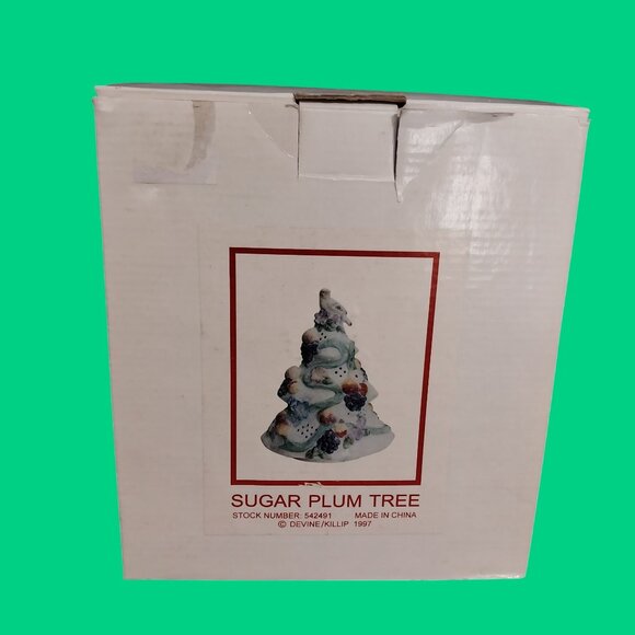 Vintage Christmas Ceramic Tree Sugar Plum Candle Holder Illuminates - Picture 6 of 6